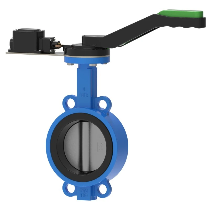 Tuas Sinyal Digerakkan Wafer Butterfly Valve Sentuh Aktif